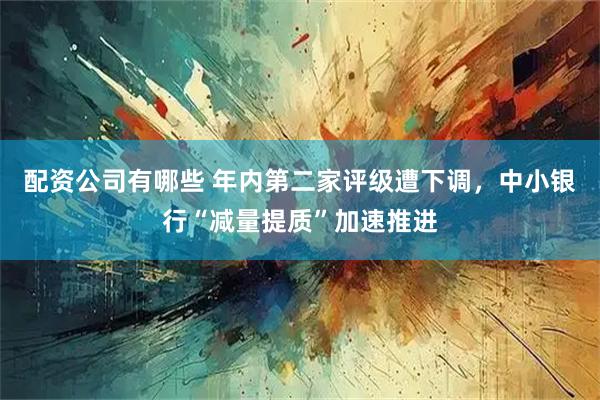 配资公司有哪些 年内第二家评级遭下调，中小银行“减量提质”加速推进
