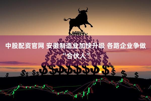 中股配资官网 安徽制造业加快升级 各路企业争做“合伙人”